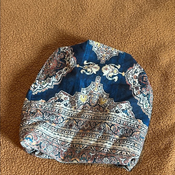 Bohemian Blue Patterned Beanie - Picture 4 of 8